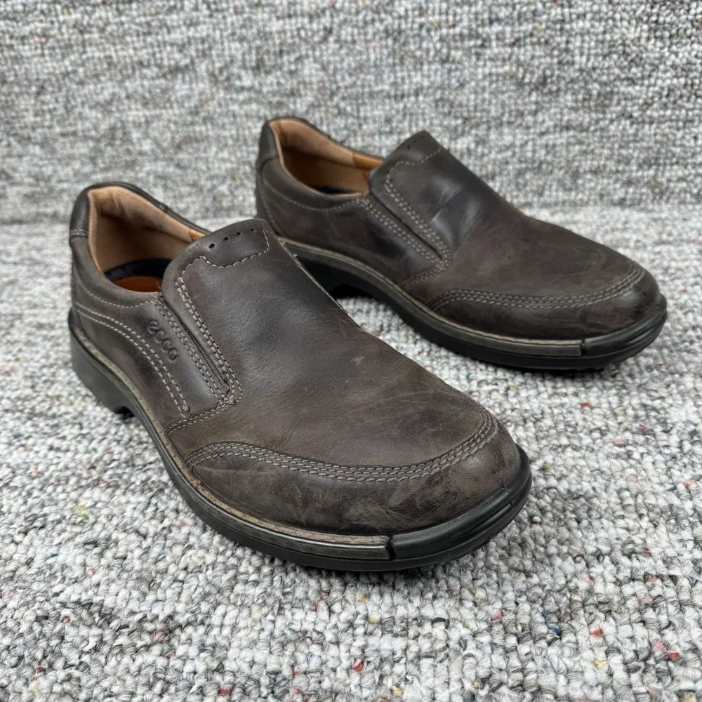 Ecco Fusion II Shoes Mens 8 Leather Slip On Casual Comfort Walking Brown